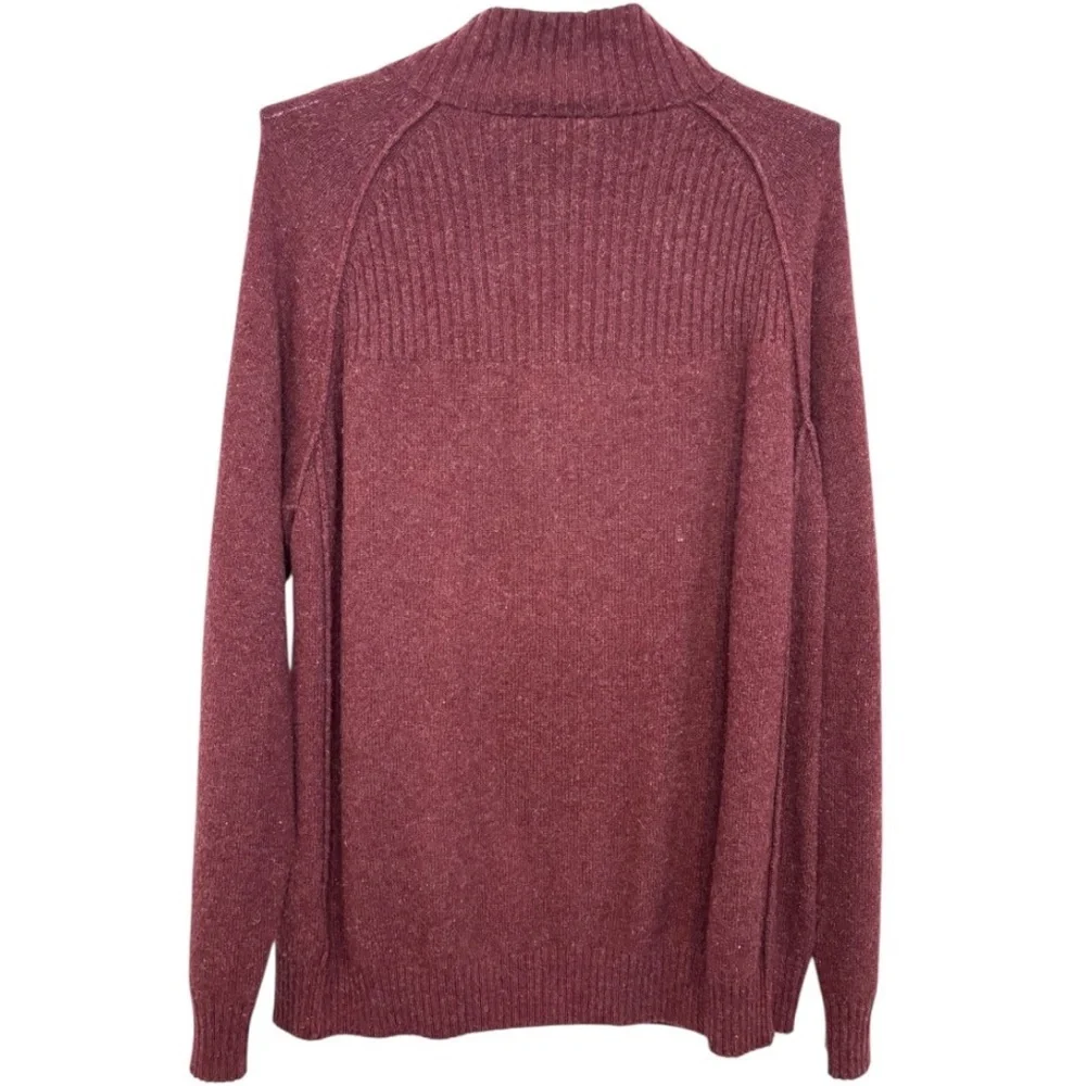 Columbia Men's Reddish Brown Quarter Zip Wool Blend Pullover Sweater Size XL